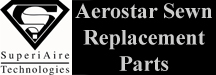Aerostar sewn replacement parts produced under an FAA PMA. Parts include Top Caps, Parachutes, Skirts, Dippers, red lines and more.